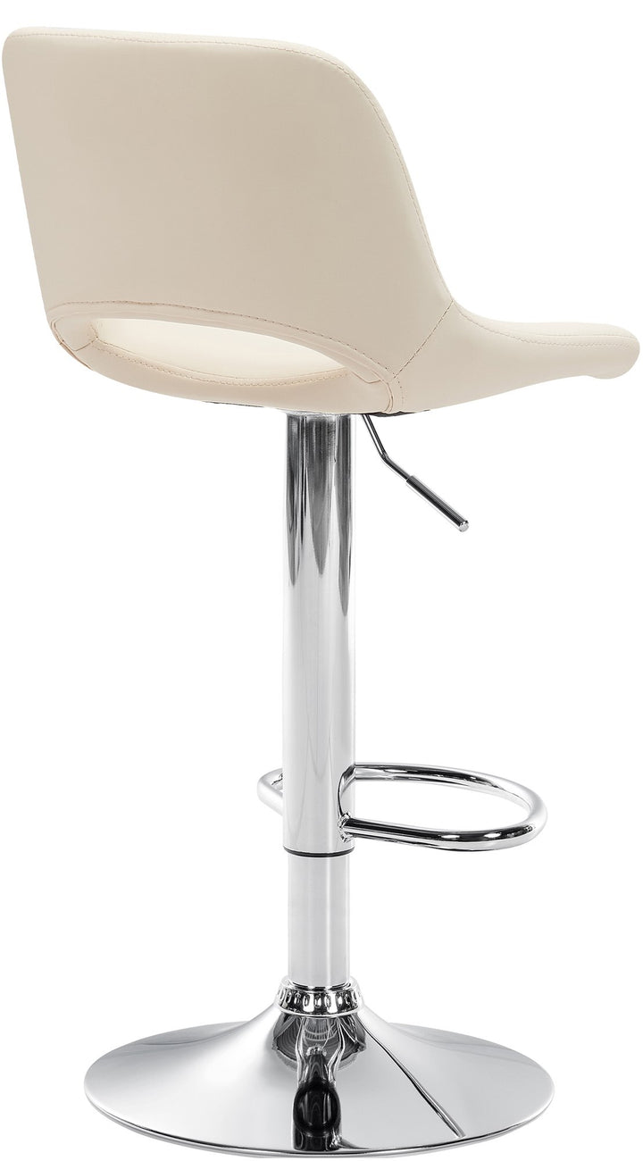 Lot de 2 Tabourets de Bar avec Dossier Réglables Pivotants 106 Similicuir Crème - image 3