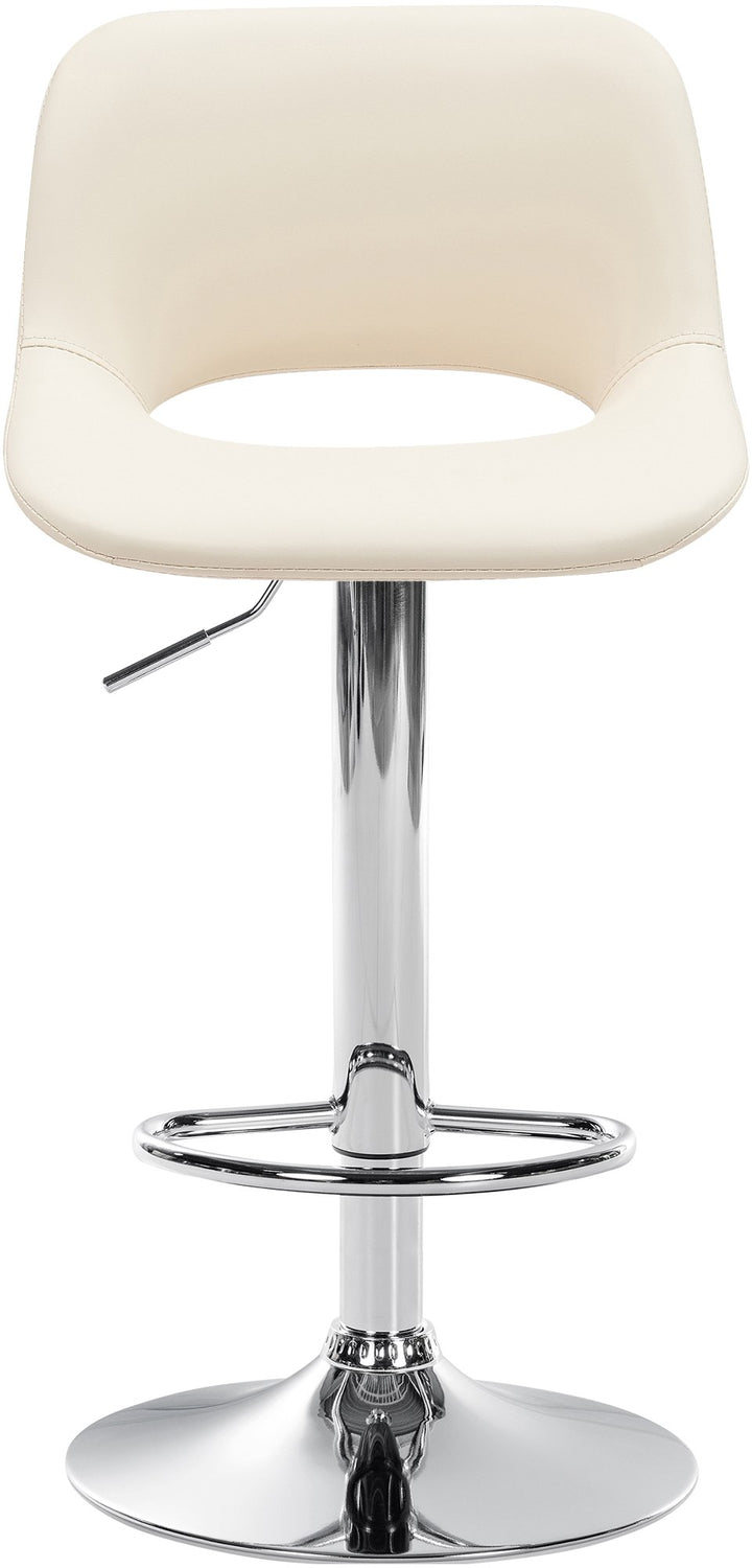 Lot de 2 Tabourets de Bar avec Dossier Réglables Pivotants 106 Similicuir Crème - image 5