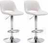 Lot de 2 Tabourets de Bar avec Dossier Réglables Pivotants 106 Tissu Crème