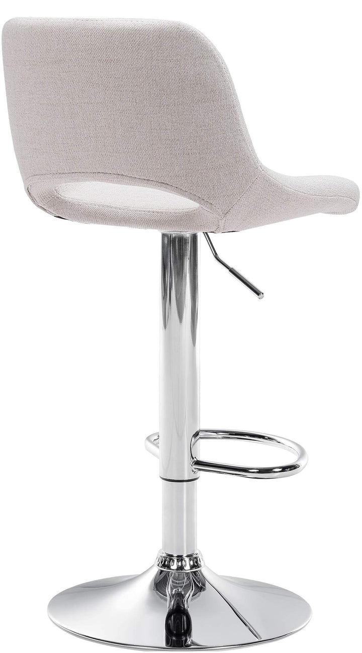 Lot de 2 Tabourets de Bar avec Dossier Réglables Pivotants 106 Tissu Crème - image 3