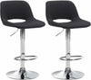 Lot de 2 Tabourets de Bar avec Dossier Réglables Pivotants 106 Tissu Noir