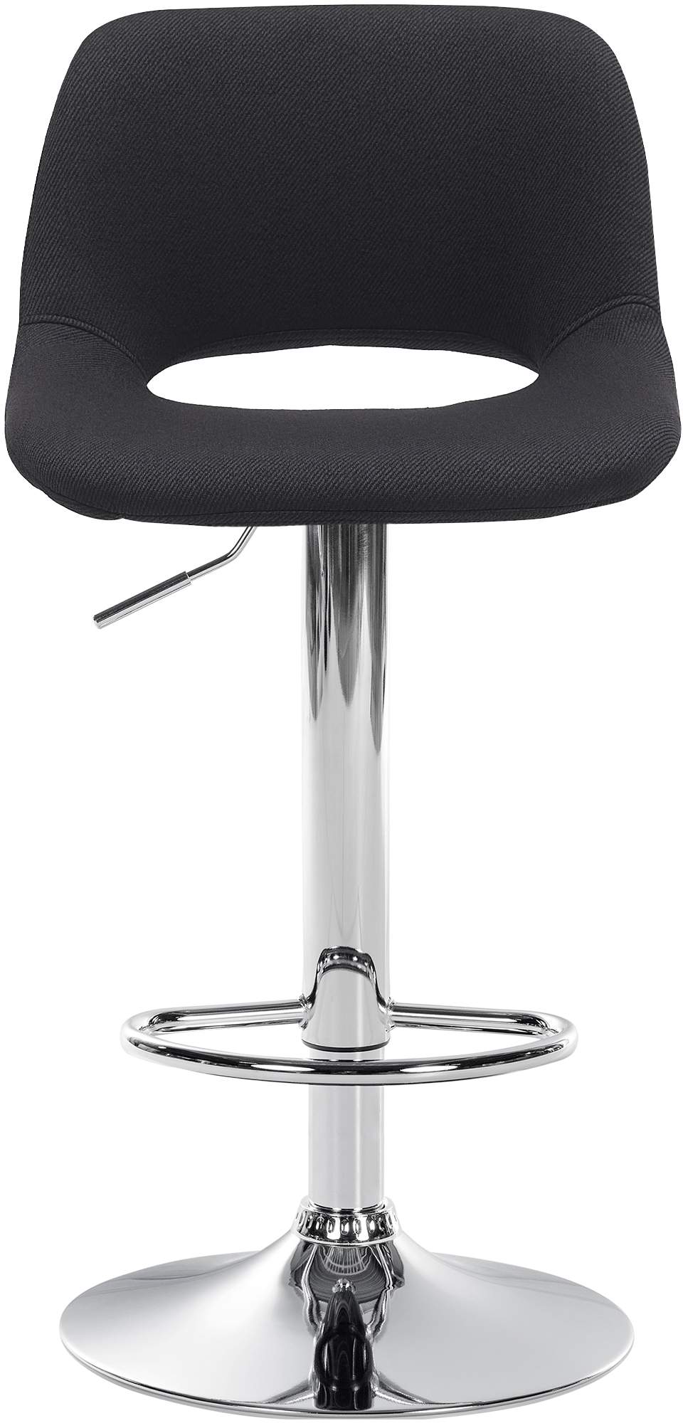 Lot de 2 Tabourets de Bar avec Dossier Réglables Pivotants 106 Tissu Noir - image 5