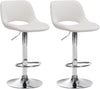 Lot de 2 Tabourets de Bar avec Dossier Réglables Pivotants 106 Velours Crème