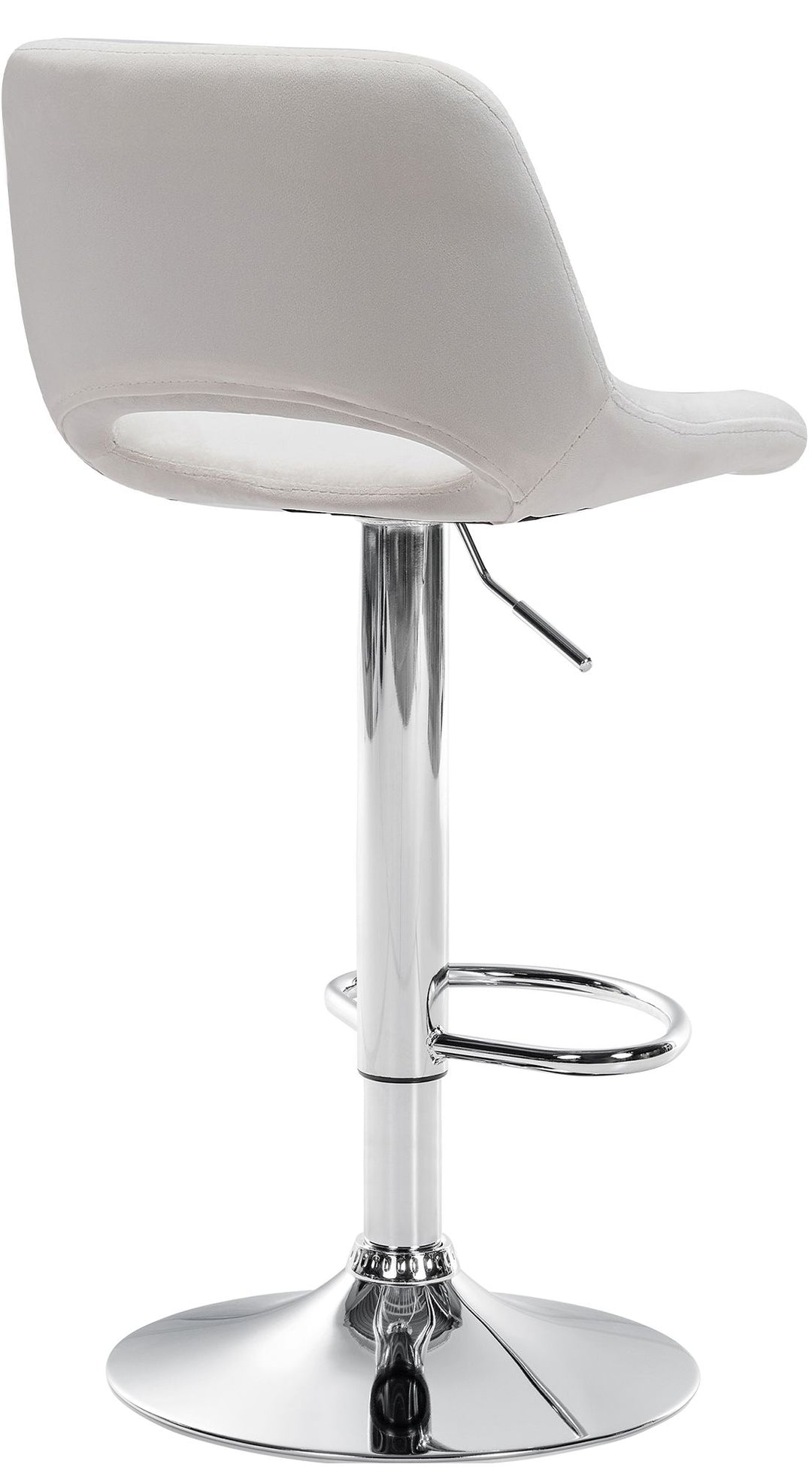 Lot de 2 Tabourets de Bar avec Dossier Réglables Pivotants 106 Velours Crème - image 3