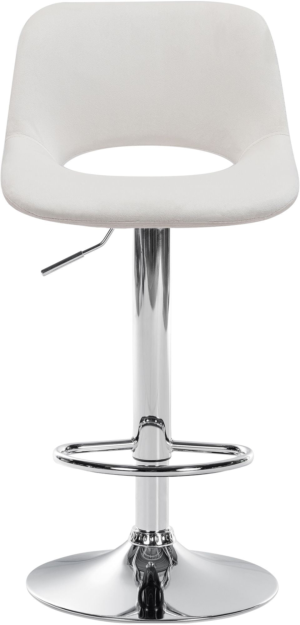 Lot de 2 Tabourets de Bar avec Dossier Réglables Pivotants 106 Velours Crème - image 5