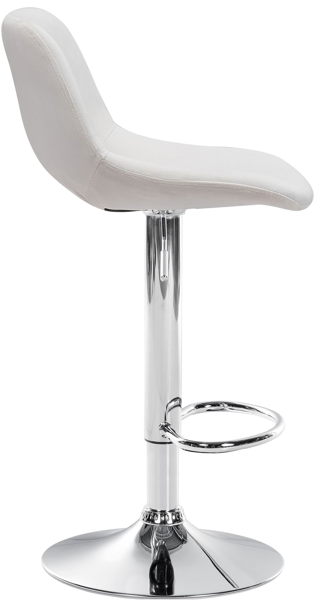 Lot de 2 Tabourets de Bar avec Dossier Réglables Pivotants 106 Velours Crème - image 6