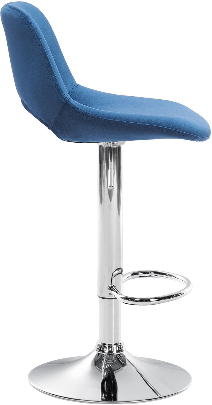 Lot de 2 Tabourets de Bar avec Dossier Réglables Pivotants 106 Velours Bleu - image 6