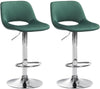 Lot de 2 Tabourets de Bar avec Dossier Réglables Pivotants 106 Velours Vert