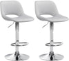 Lot de 2 Tabourets de Bar avec Dossier Réglables Pivotants 106 Velours Gris clair