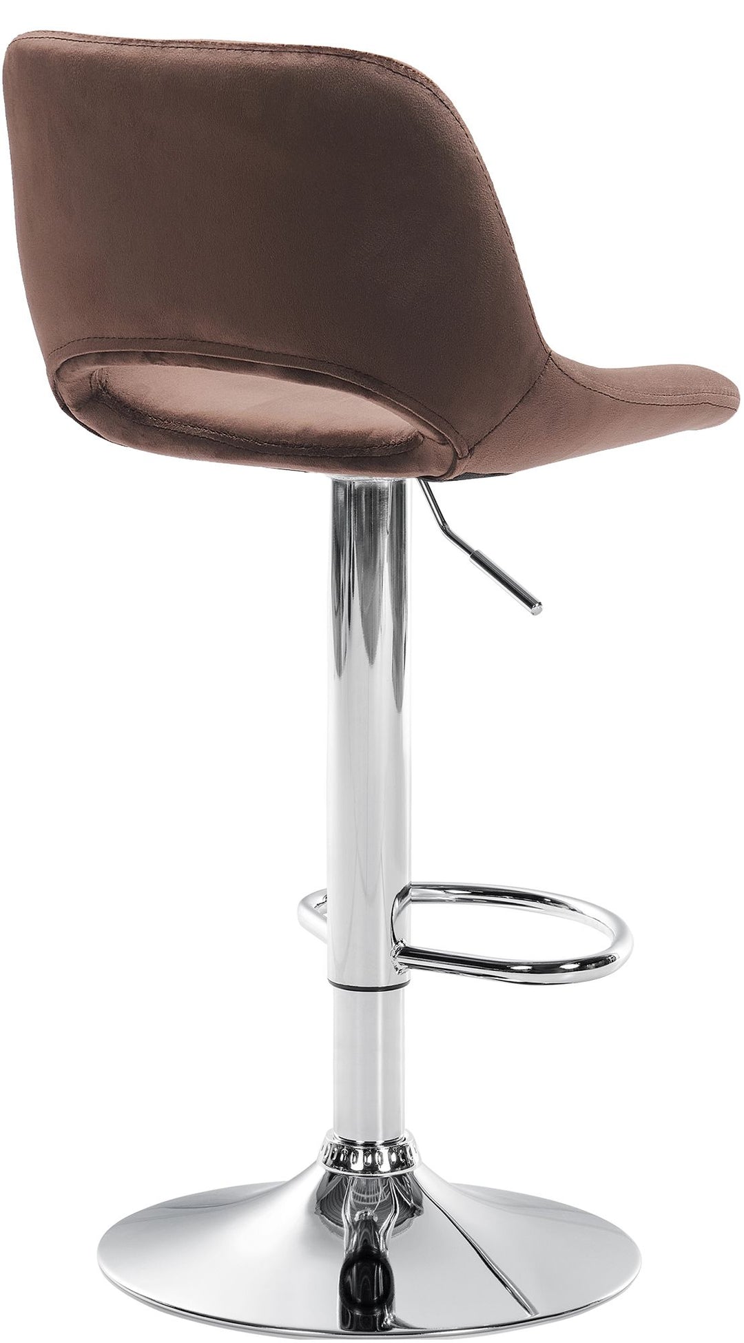 Lot de 2 Tabourets de Bar avec Dossier Réglables Pivotants 106 Velours Marron - image 3
