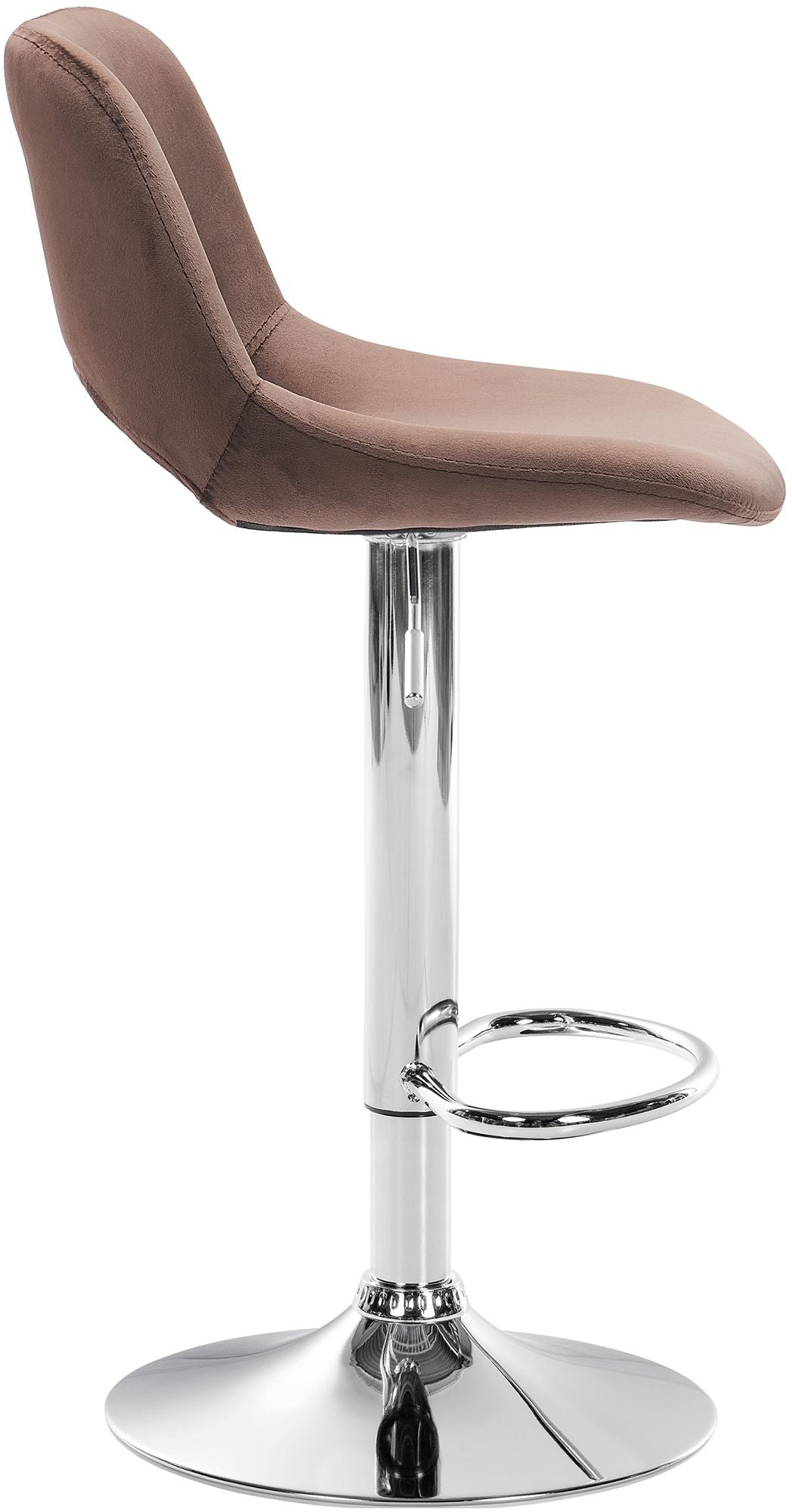 Lot de 2 Tabourets de Bar avec Dossier Réglables Pivotants 106 Velours Marron - image 6