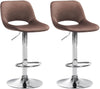 Lot de 2 Tabourets de Bar avec Dossier Réglables Pivotants 106 Velours Marron