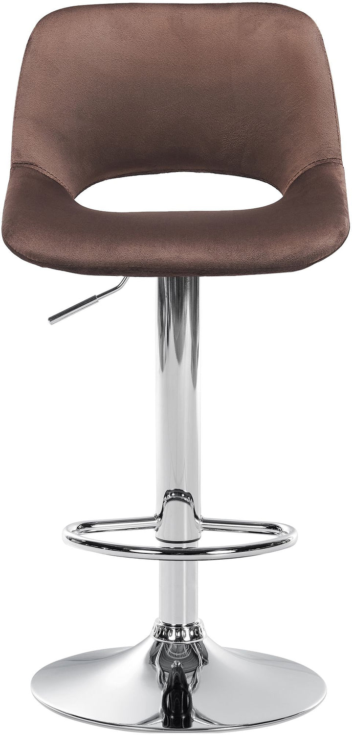 Lot de 2 Tabourets de Bar avec Dossier Réglables Pivotants 106 Velours Marron - image 5