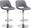 Lot de 2 Tabourets de Bar avec Dossier Réglables Pivotants 106 Velours Gris foncé