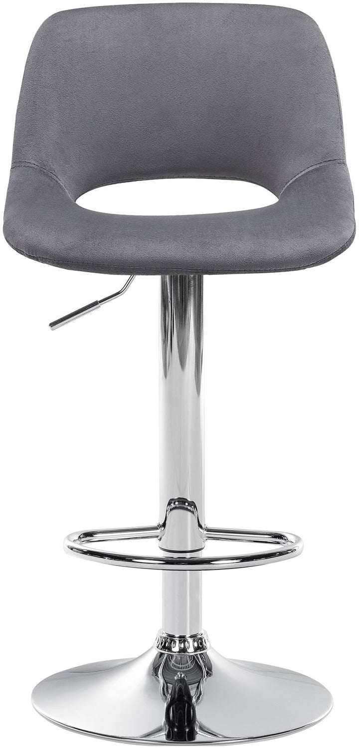 Lot de 2 Tabourets de Bar avec Dossier Réglables Pivotants 106 Velours Gris foncé - image 5