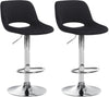 Lot de 2 Tabourets de Bar avec Dossier Réglables Pivotants 106 Velours Noir