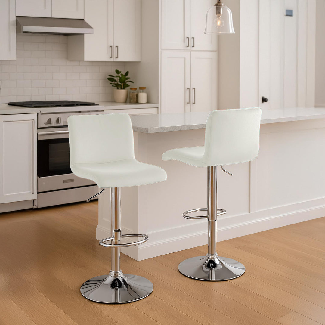 Tabouret de Bar avec Dossier Réglable Pivotant 105 Velours Crème - image 3