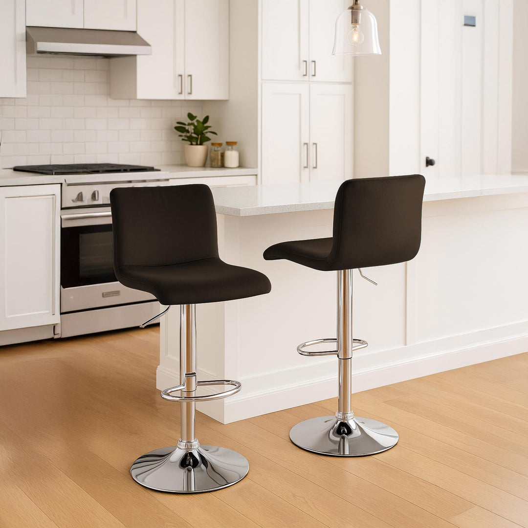 Tabouret de Bar avec Dossier Réglable Pivotant 105 Velours Marron - image 3