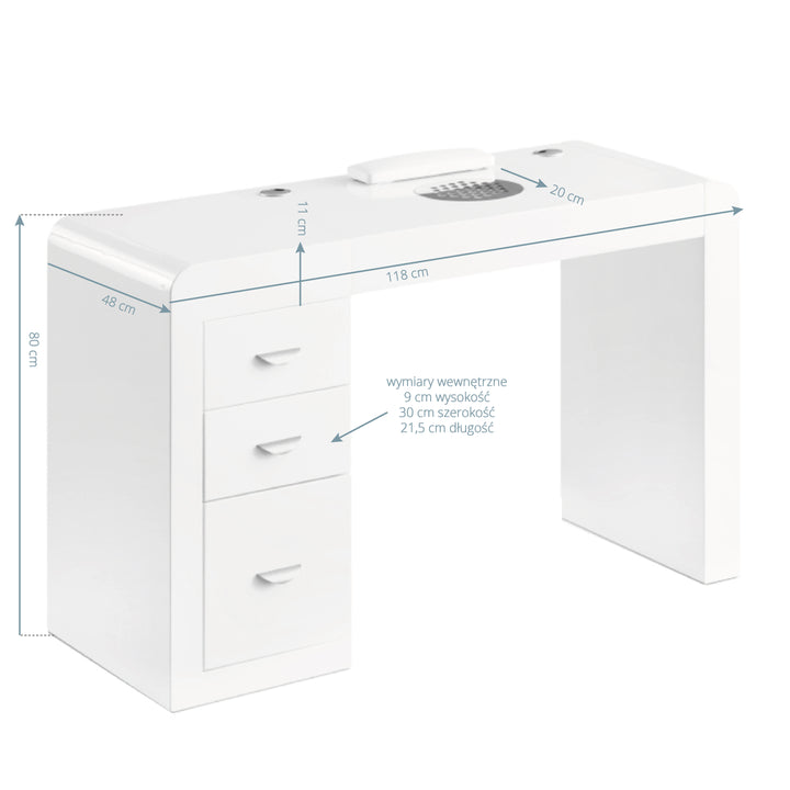 Table de manucure 312 Blanc Droite 4