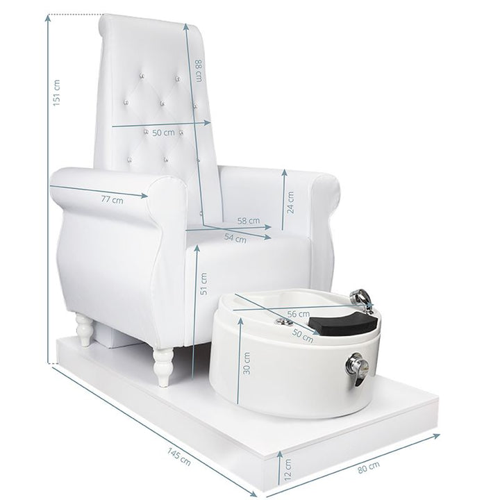 Fauteuil Pédicure Spa Crystal Blanc 7