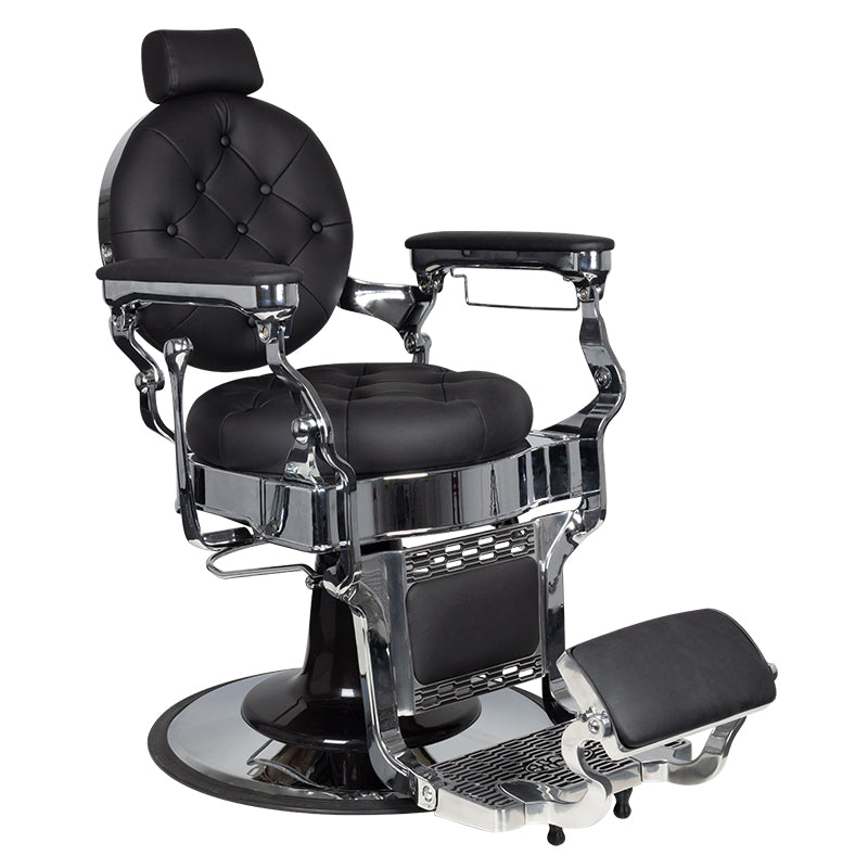 Fauteuil de barbier Gabbiano Claudius Argent Noir 1