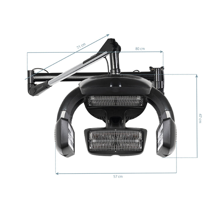 Gabbiano Casque de Séchage Infrazon avec Support Mural 628A Noir 5