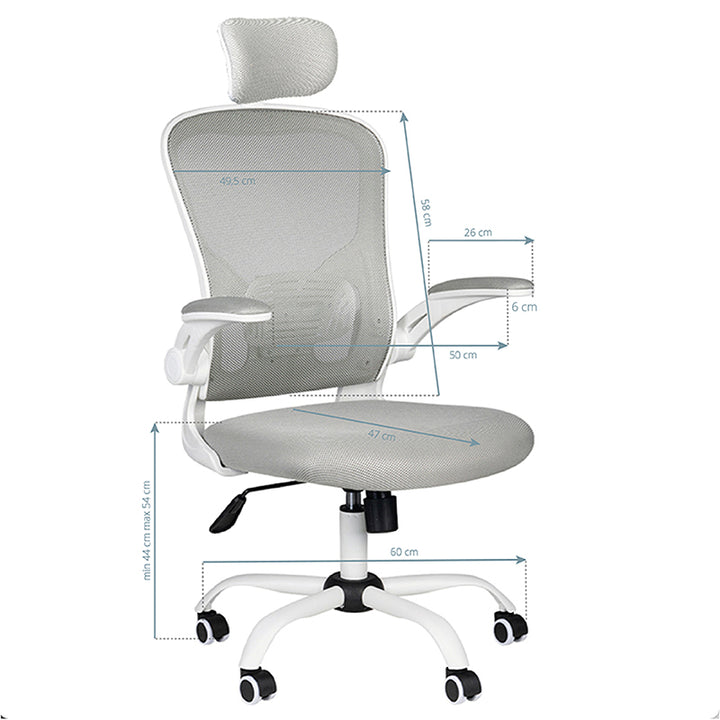Chaise de bureau Max Confort 73H Blanc-Grau 6