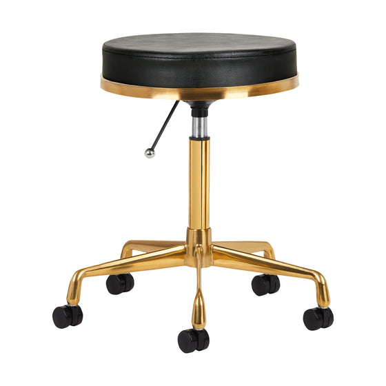 Tabouret à Roulettes Réglable H4 Or Noir