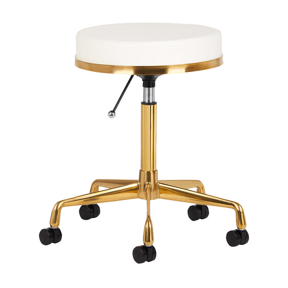 Tabouret à Roulettes Réglable H4 Or Blanc
