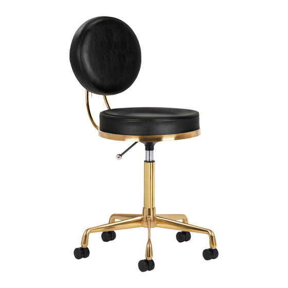 Tabouret à Roulettes Réglable H5 Or Noir