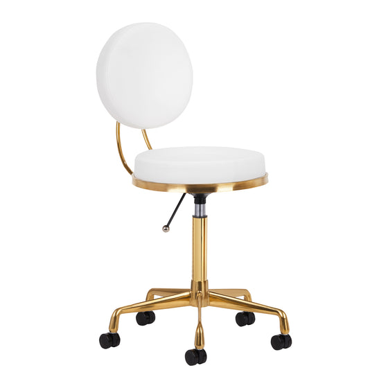 Tabouret à Roulettes Réglable H5 Or Blanc