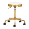 Tabouret à Roulettes Réglable En Cuir Éco H7 Or Blanc