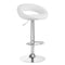 Tabouret de Bar avec Dossier Réglable Pivotant QS-B10 Blanc