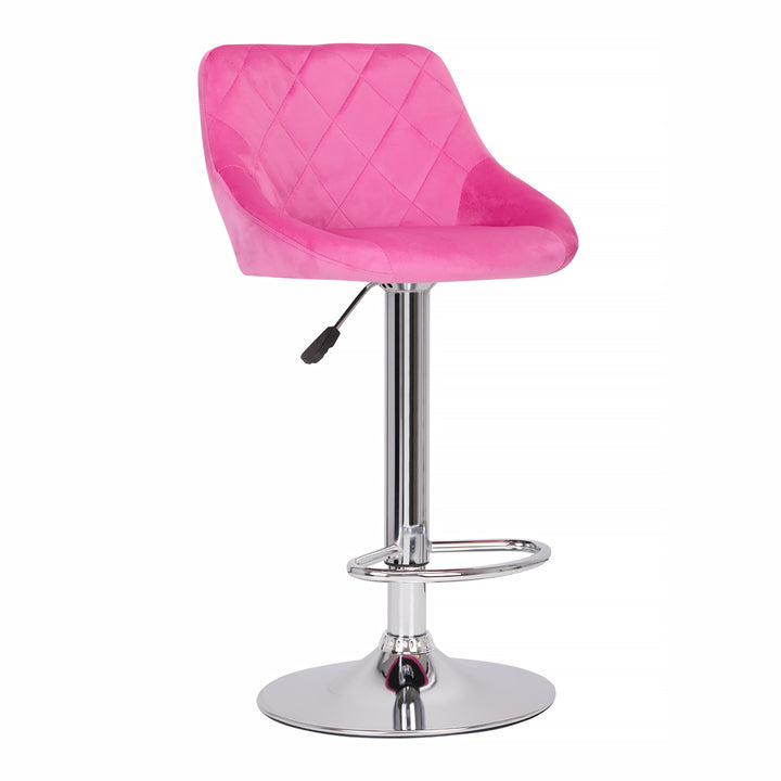 Tabouret de bar Courtepointe Pivotant Réglable Noir Fuchsia 1