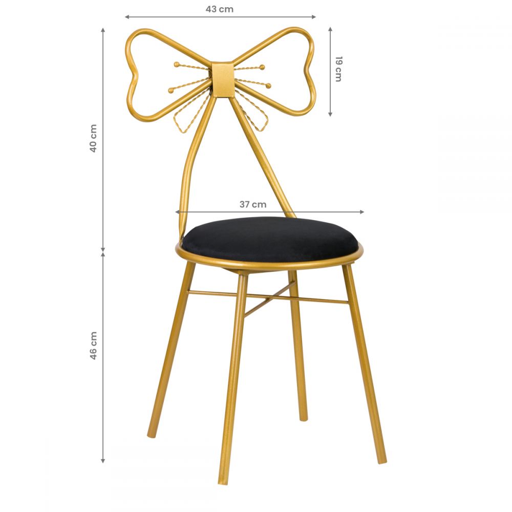 Cosmetische stoel DT2 Goud-Zwart 3